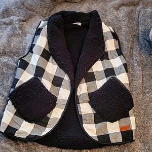 Black and white check vest
